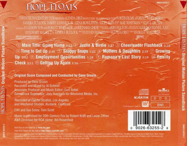 Dave Grusin - Hope Floats (Original Score Soundtrack) (CD, Album) - Image 2