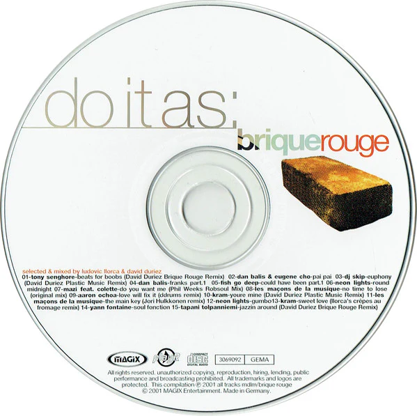 David Duriez, Ludovic Llorca - Do It As: Brique Rouge (CD, Comp, Enh, Mixed) - Image 3