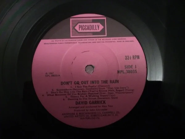 David Garrick - Don't Go Out Into The Rain (LP, Mono) - Image 3