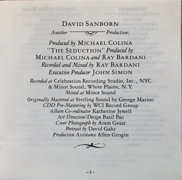 David Sanborn - Hideaway (CD, Album, RE) - Image 5
