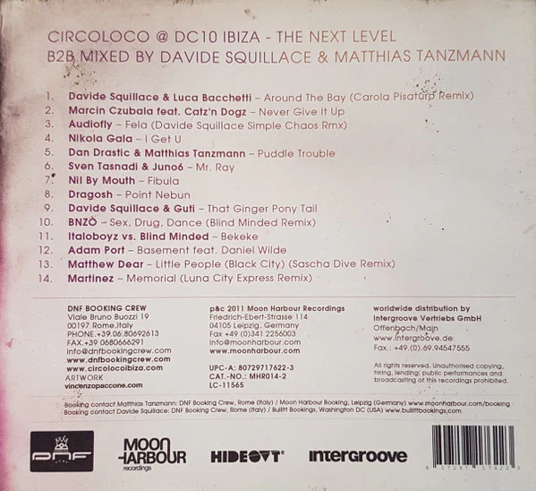 Davide Squillace & Matthias Tanzmann - Circoloco @ DC10 - The Next Level (CD, Comp, Mixed) - Image 2
