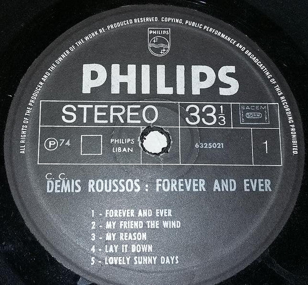 Démis Roussos* - Forever And Ever (LP, Album) - Image 3
