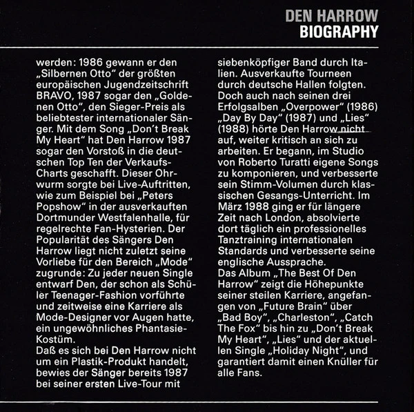 Den Harrow - The Best Of Den Harrow (CD, Comp) - Image 4