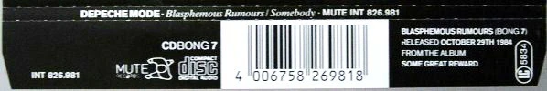 Depeche Mode - Blasphemous Rumours / Somebody (CD, Single, RE) - Image 2