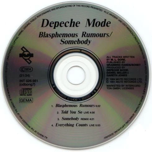 Depeche Mode - Blasphemous Rumours / Somebody (CD, Single, RE) - Image 4