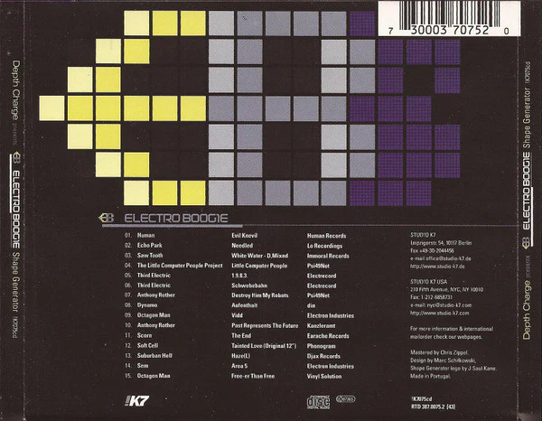 Depth Charge - Electro Boogie (Shape Generator) (CD, Mixed) - Image 2