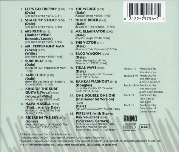 Dick Dale & His Del-Tones - King Of The Surf Guitar: The Best Of Dick Dale & His Del-Tones (CD, Comp) - Image 2