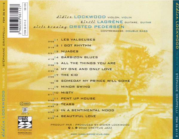 Didier Lockwood - Tribute To Stéphane Grappelli (CD, Album, RE, RP, Jew) - Image 2