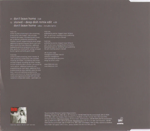 Dido - Don't Leave Home (CD, Single, Enh) - Image 3