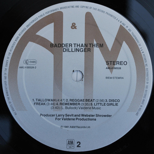 Dillinger - Badder Than Them (LP, Album) - Image 4