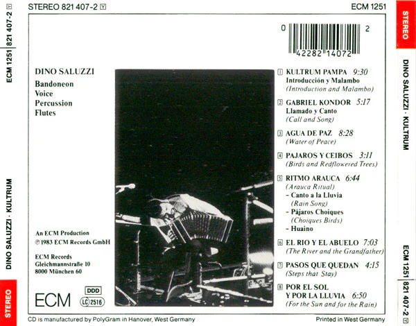 Dino Saluzzi - Kultrum (CD, Album, RE) - Image 2