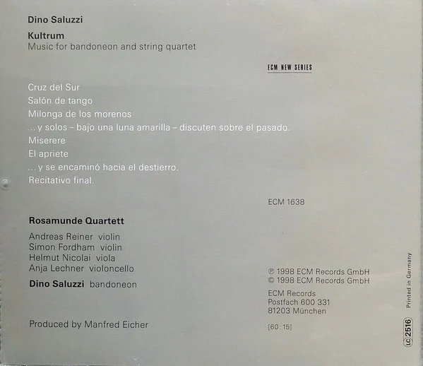 Dino Saluzzi, Rosamunde Quartett - Kultrum (CD, Album) - Image 4