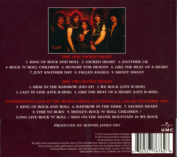 Dio (2) - Sacred Heart (2xCD, Album, RE, RM, Dig) - Image 3