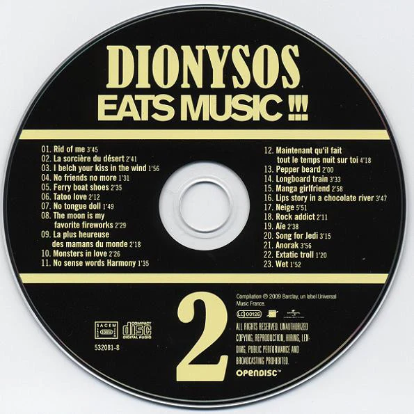 Dionysos (2) - Dionysos Eats Music !!! (2xCD, Comp, Enh) - Image 4