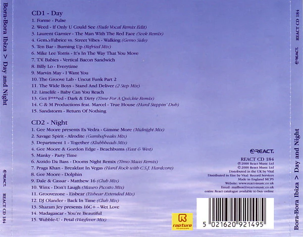 DJ Gee Moore* - Bora-Bora Ibiza > Day And Night (2xCD, Comp, Mixed) - Image 2