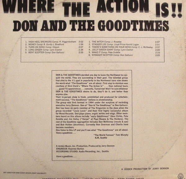 Don And The Goodtimes* - Where The Action Is!! (LP, Album, Mono) - Image 2