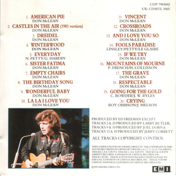 Don McLean - The Best Of Don McLean (CD, Comp) - Image 2