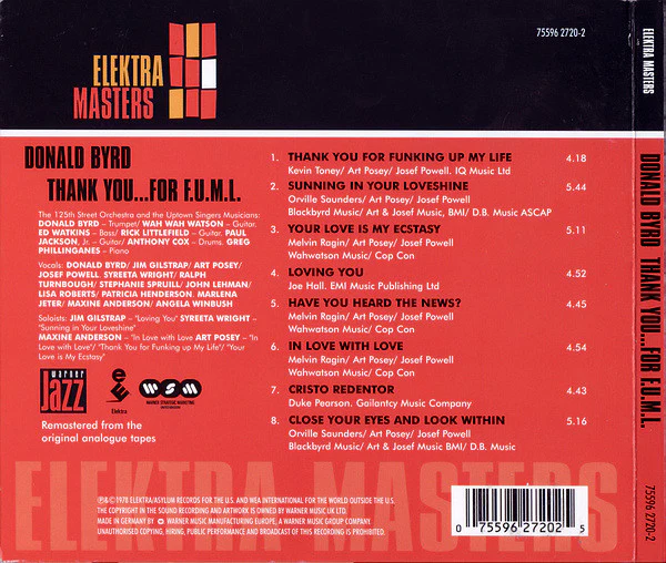 Donald Byrd - Thank You ... For F.U.M.L. (Funking Up My Life) (CD, Album, RE, RM) - Image 2
