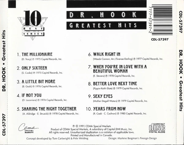 Dr. Hook - Greatest Hits (CD, Comp) - Image 3