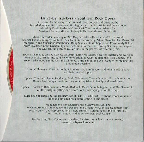 Drive-By Truckers - Southern Rock Opera (2xCD, Album, RE, Dig) - Image 5
