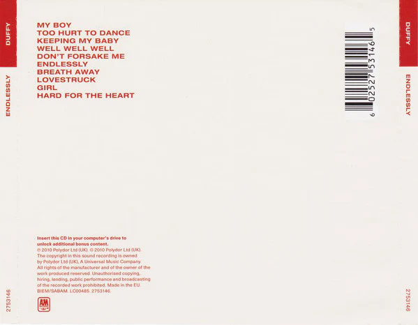 Duffy - Endlessly (CD, Album, Enh) - Image 2