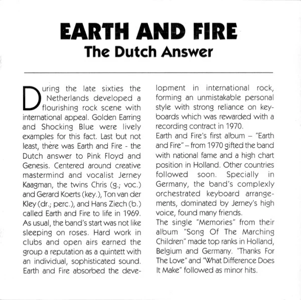 Earth And Fire - Earth And Fire (CD, Album, RE) - Image 3
