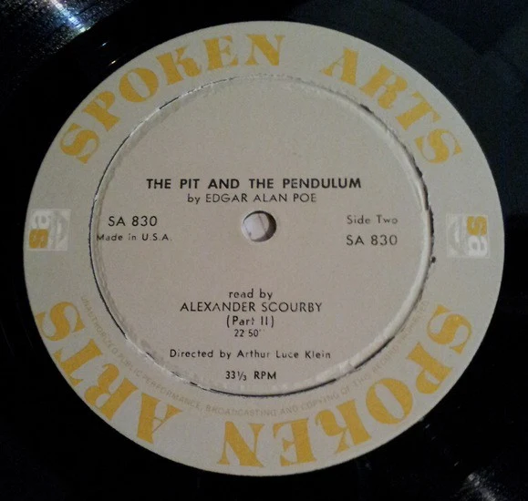 Edgar Alan Poe* Read By Alexander Scourby - The Pit And The Pendulum (LP) - Image 3