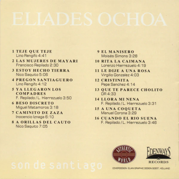 Eliades Ochoa Y Cuarteto Patria* - Son De Santiago (CD, Comp, RM, dig) - Image 4