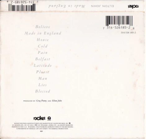 Elton John - Made In England (CD, Album) - Image 2