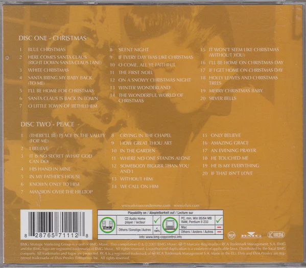 Elvis* - Christmas Peace (2xCD, Comp, Copy Prot.) - Image 2