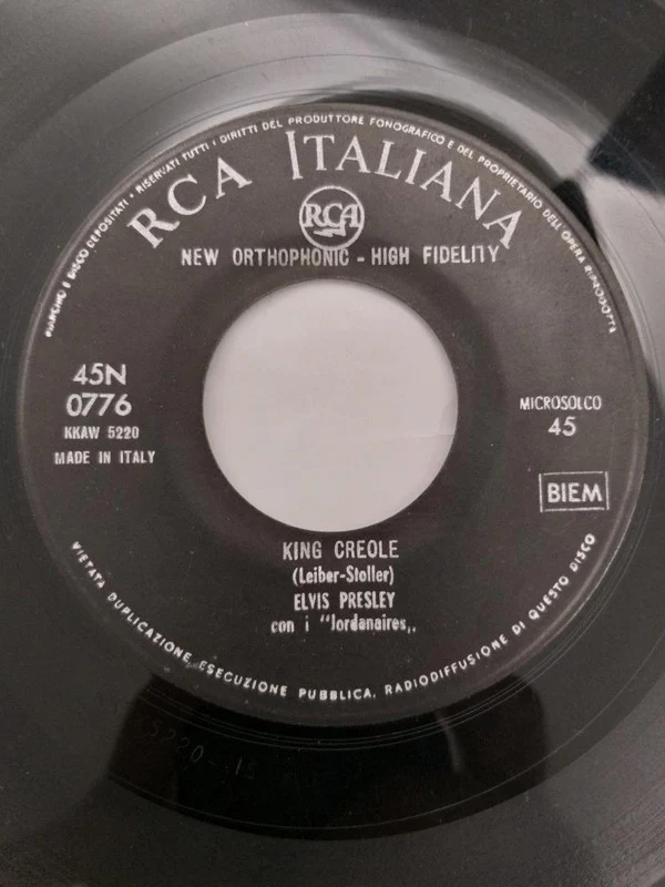 Elvis Presley Con I "Jordanaires"* - King Creole / Dixieland Rock (7", Single)