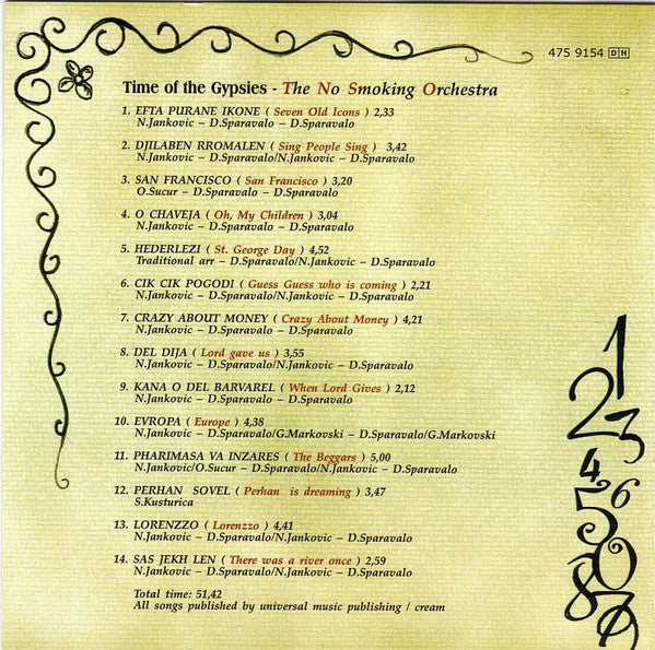 Emir Kusturica & The No Smoking Orchestra - Time Of The Gypsies (CD, Album) - Image 4
