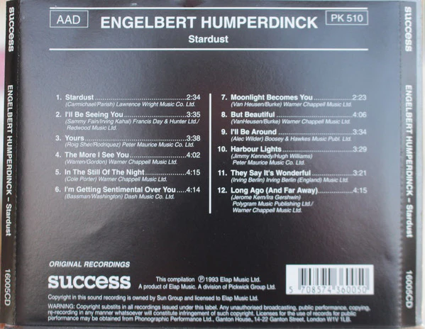 Engelbert Humperdinck - Stardust (CD, Comp) - Image 4