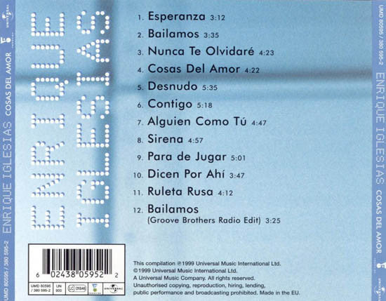 Enrique Iglesias - Cosas Del Amor (CD, Album) - Image 2
