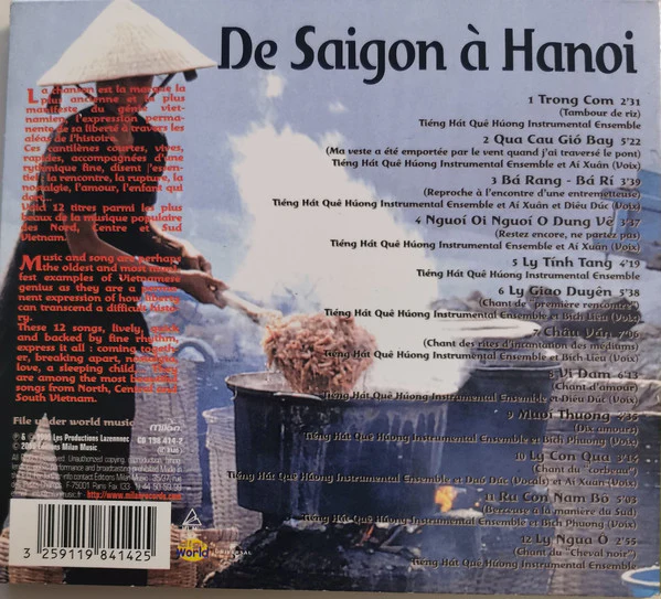 Ensemble Tiéng Hát Quê Húong* - De Saigon À Hanoi: Chants Et Musique Traditionnels Du Viêtnam (CD, Album) - Image 4