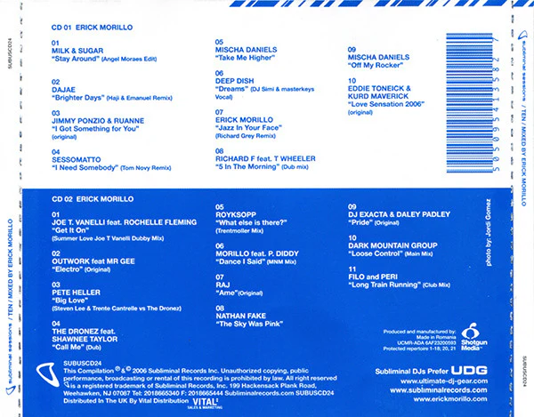 Erick Morillo - Subliminal Sessions Ten (2xCD, Mixed) - Image 2
