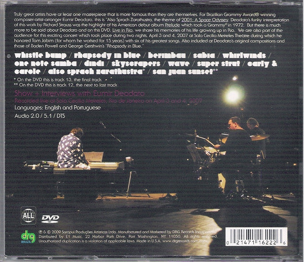 Eumir Deodato Trio - Live In Rio (CD, Album + DVD, Album, Ltd, All) - Image 2
