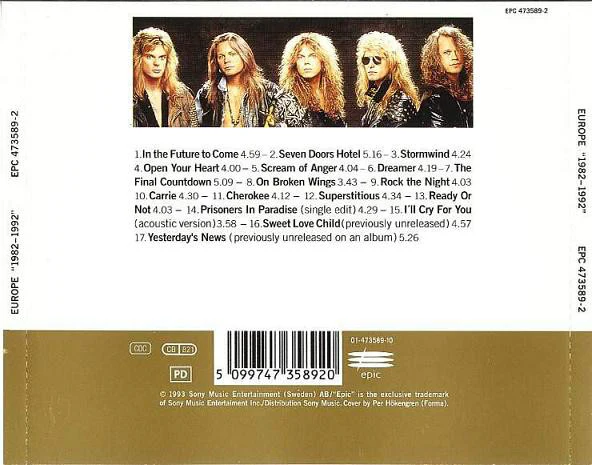 Europe (2) - 1982 - 1992 (CD, Comp) - Image 2