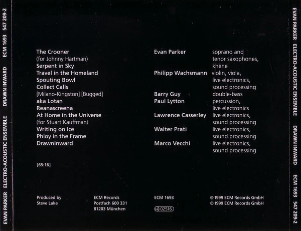 Evan Parker Electro-Acoustic Ensemble - Drawn Inward (CD, Album) - Image 3