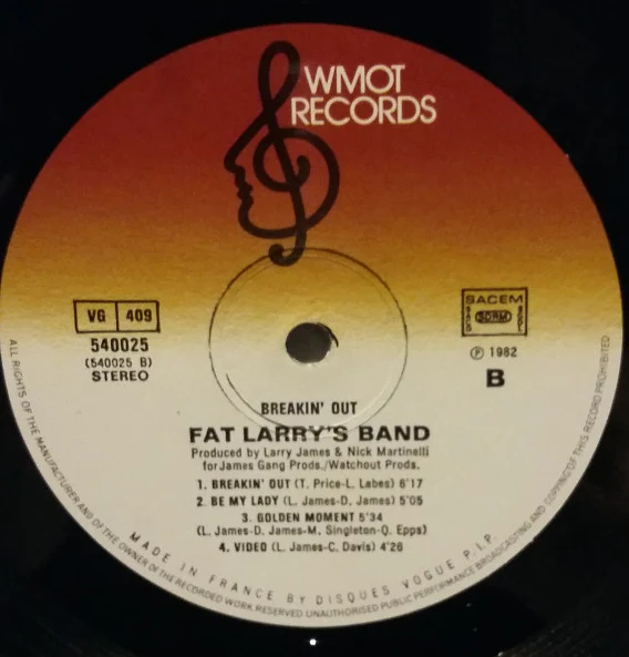 Fat Larry's Band - Breakin' Out (LP, Album) - Image 3
