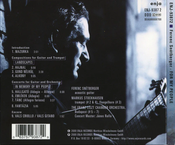 Ferenc Snétberger - For My People (CD, Album, Dig) - Image 2