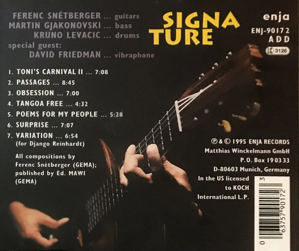 Ferenc Snétberger Trio With David Friedman - Signature (CD, Album) - Image 2