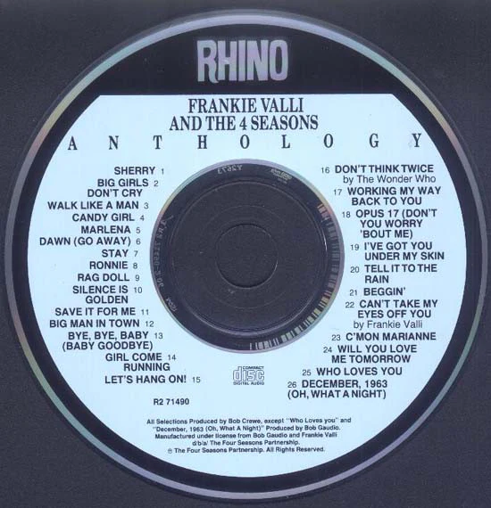 Frankie Valli And The 4 Seasons* - Anthology (CD, Comp, RM, RP) - Image 3