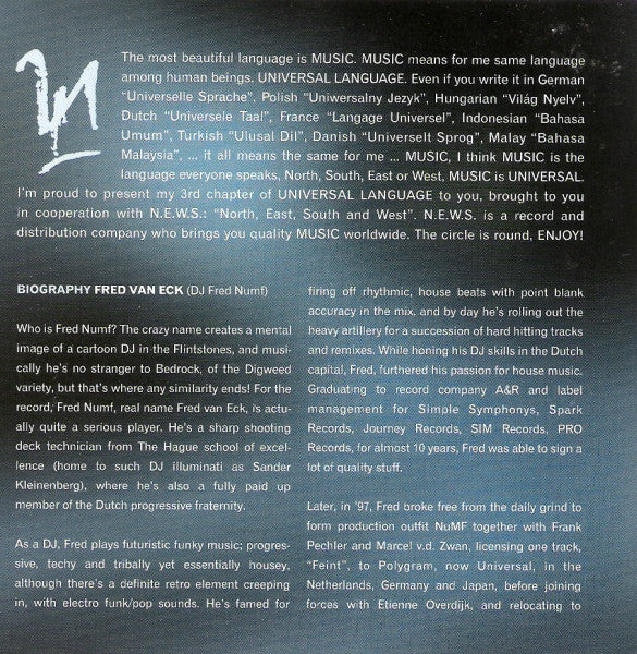 Fred Numf - Universal Language Part 3 (CD, Comp, Mixed) - Image 3
