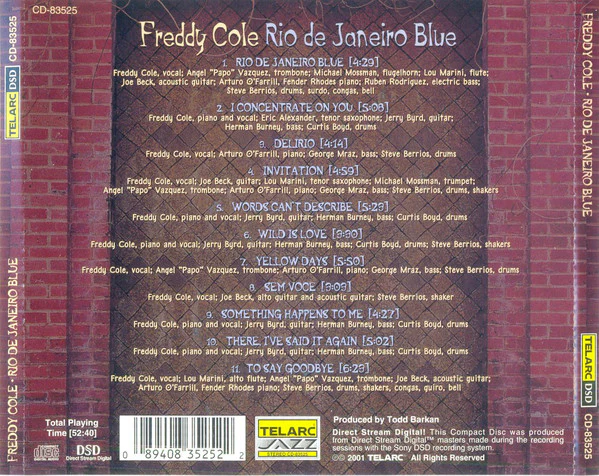 Freddy Cole - Rio De Janeiro Blue (CD, Album) - Image 2
