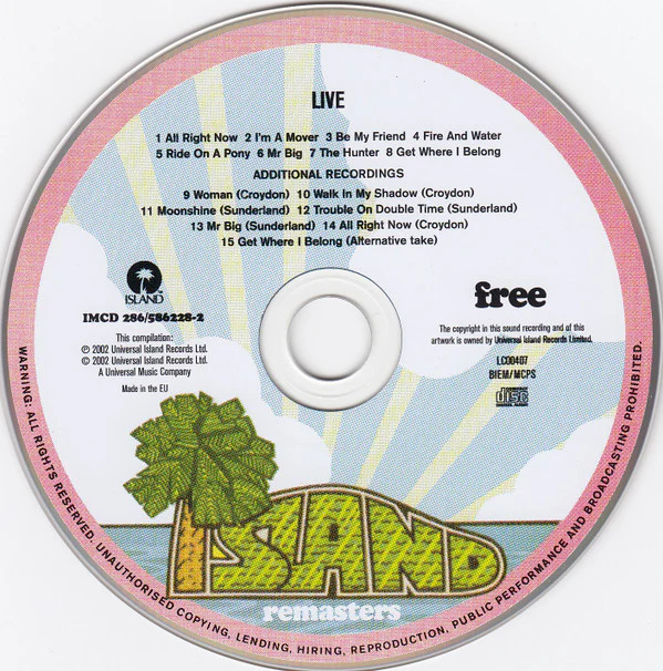 Free - Free Live (CD, Album, RE, RM, Uni) - Image 3
