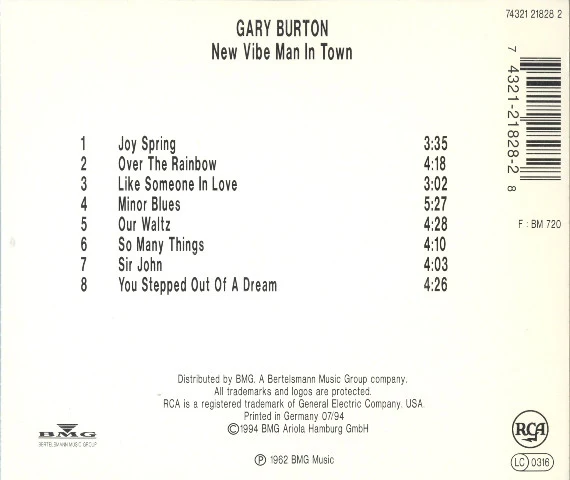 Gary Burton - New Vibe Man In Town (CD, Album, RE) - Image 2