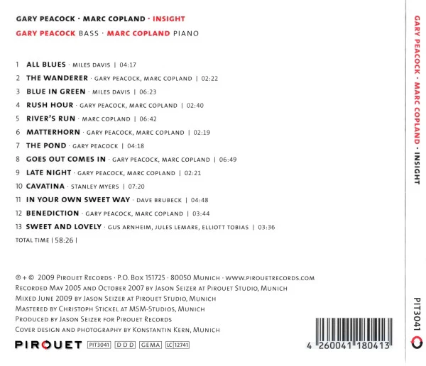 Gary Peacock & Marc Copland - Insight (CD, Album) - Image 2