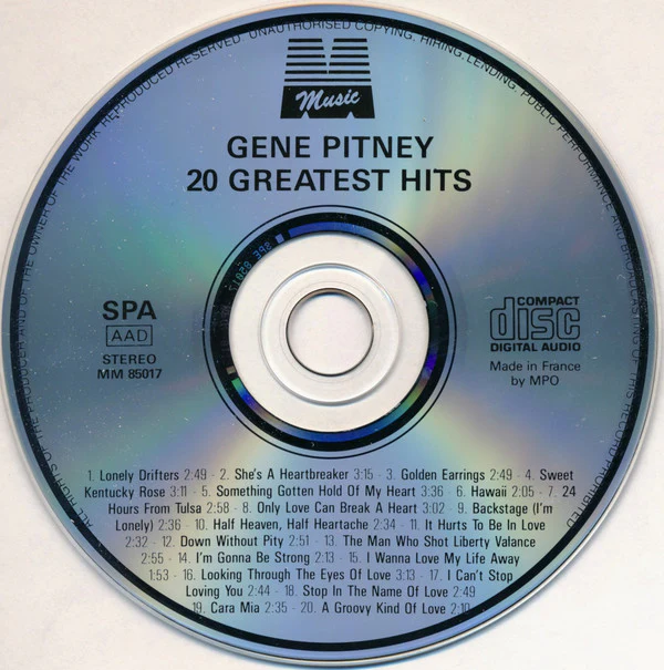 Gene Pitney - 20 Greatest Hits (CD, Comp) - Image 3
