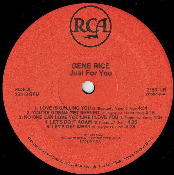 Gene Rice - Just For You (LP, Album) - Image 4